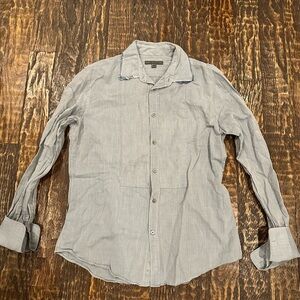 John Varvatos Casual Light Blue Button-Down tuxedo style Shirt with French cuffs